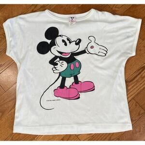 Vintage 70’s-80’s Disney Wear | Mickey In RARE Pink & Green NEON | Size Medium